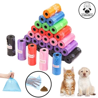 ChongChong - Kantong Sampah Cakar Kucing Warna Warni Bermotif Telapak Hewan 15/roll