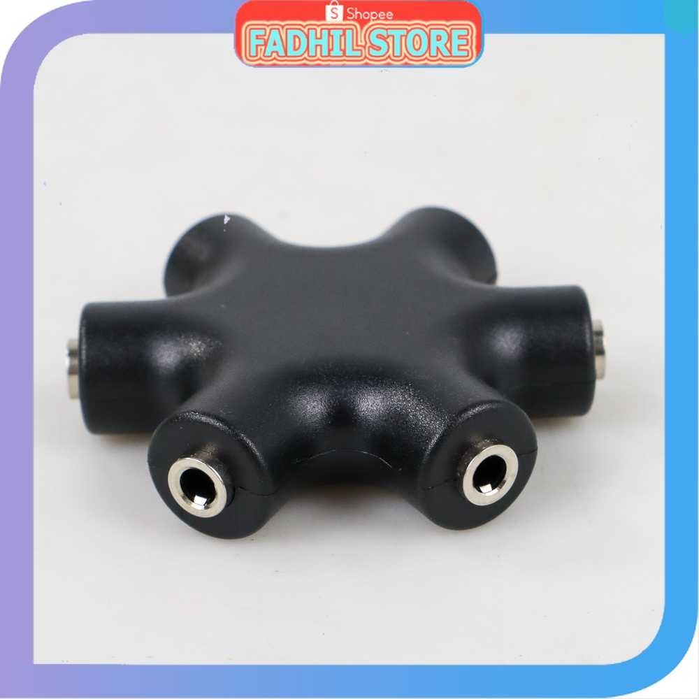 Jual FS - ALLOYSEED 6 Way Port Male to 5 Female Audio Earphone 3.5mm ...