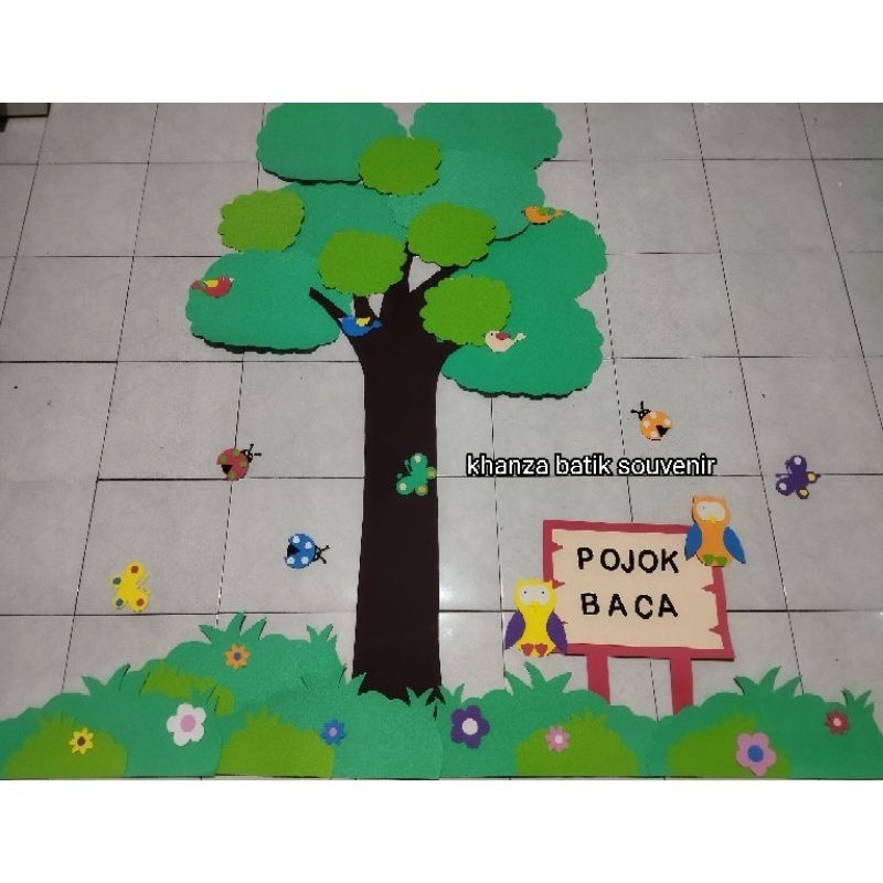 Jual AS32WW hiasan dinding 1set pohon literasi(lebar 1,8mxtinggi 1,8m