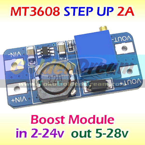 Jual MT3608 Step Up 2A Boost Regulator DC Mini XL6009 Power Booster ...