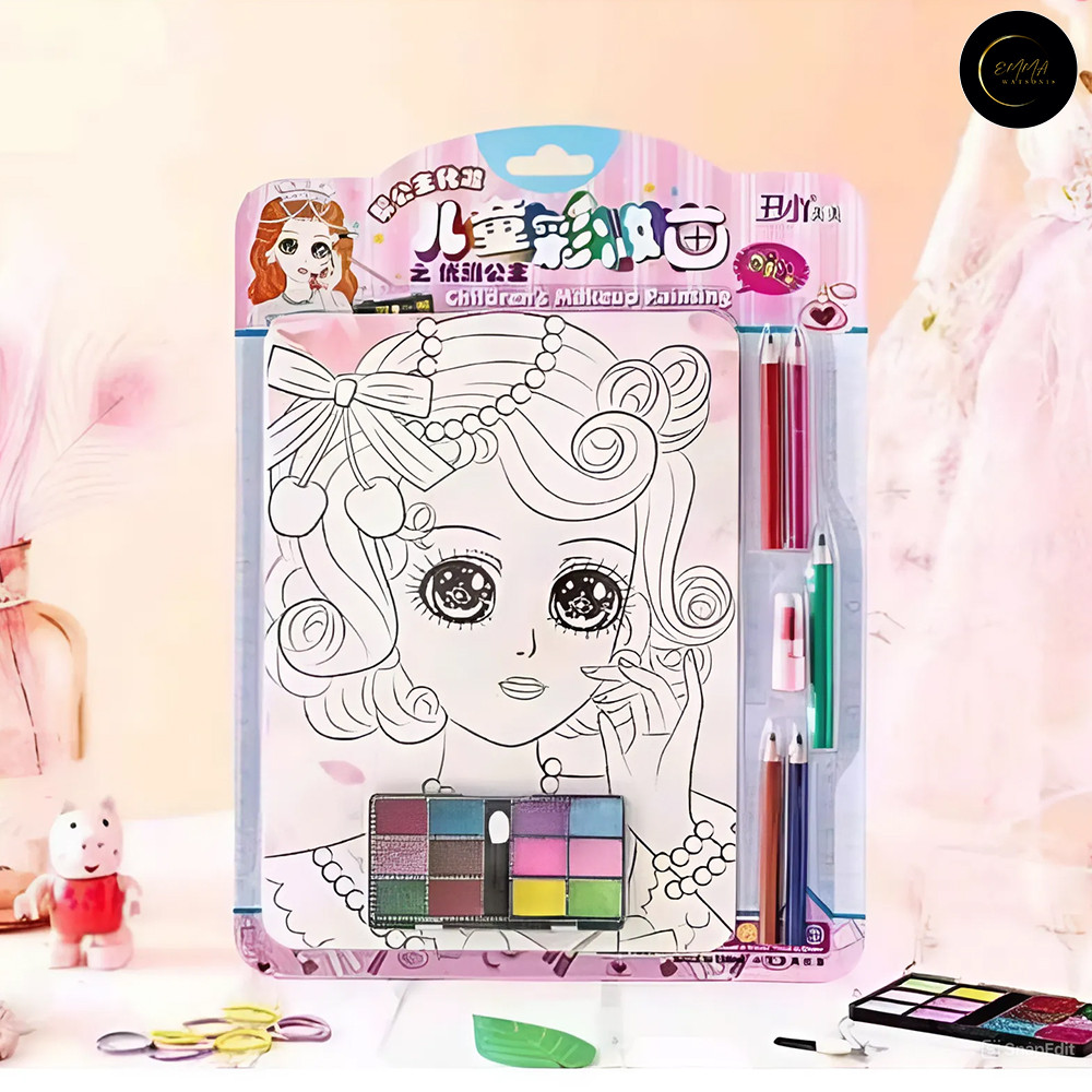 Jual EM Make Up Painting Mainan Edukasi Mewarnai Princess Coloring Book ...