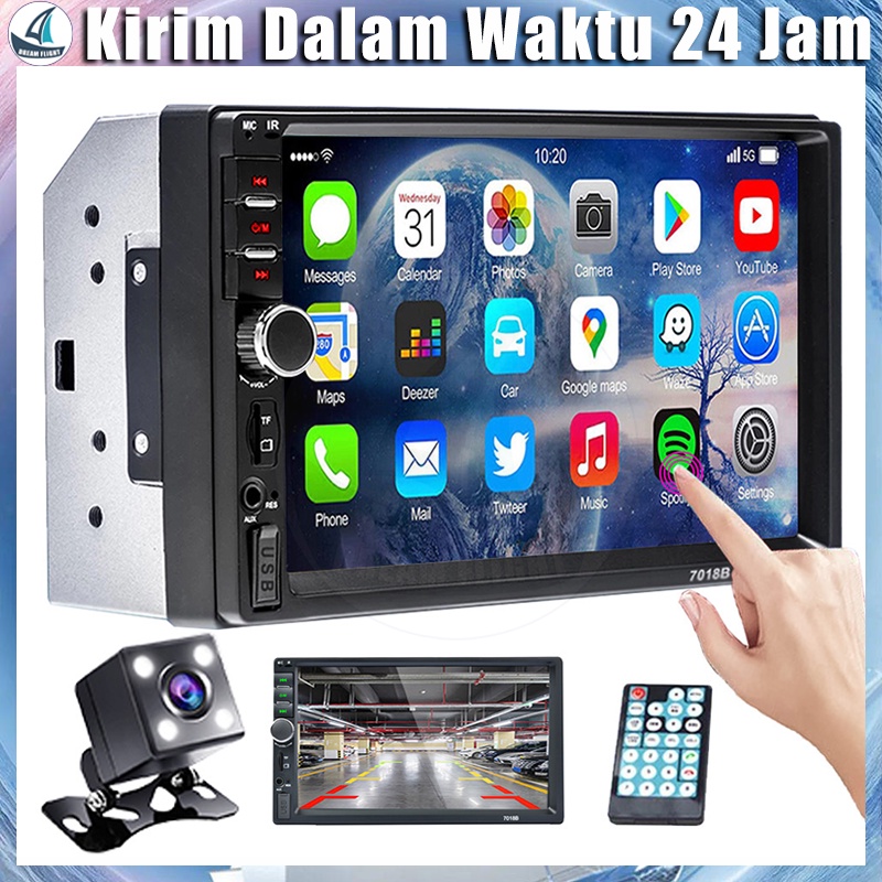 7018B 7010B Head Unit Android Double Din 7 Inch Bluetooth Audio Car MP3 MP5 Player In Touch Screen Radio Dan Kamera Mundur Mobil LED