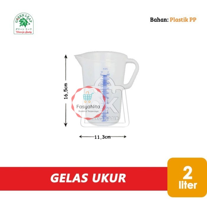 Jual Gelas Ukur Takar Plastik 2 Liter 2000ml Green Leaf 1832 Fasyanita Mart Denpasar 8958