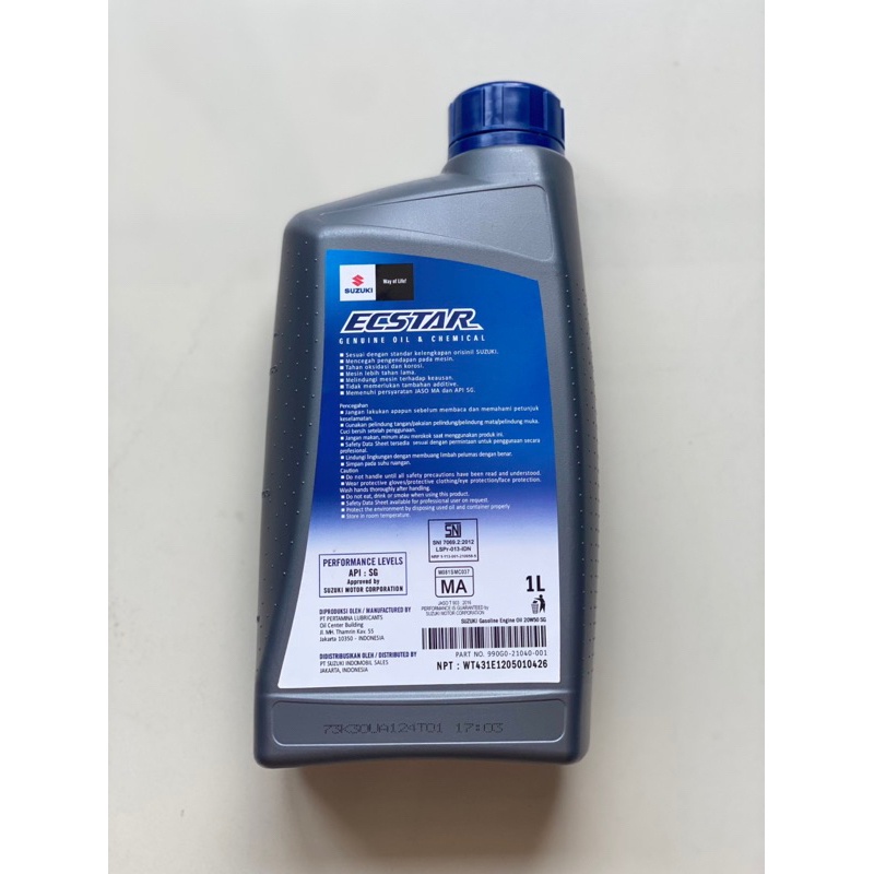 Jual OLI ECSTAR R5000 4T 20W-50 1L (1000ml) | Shopee Indonesia