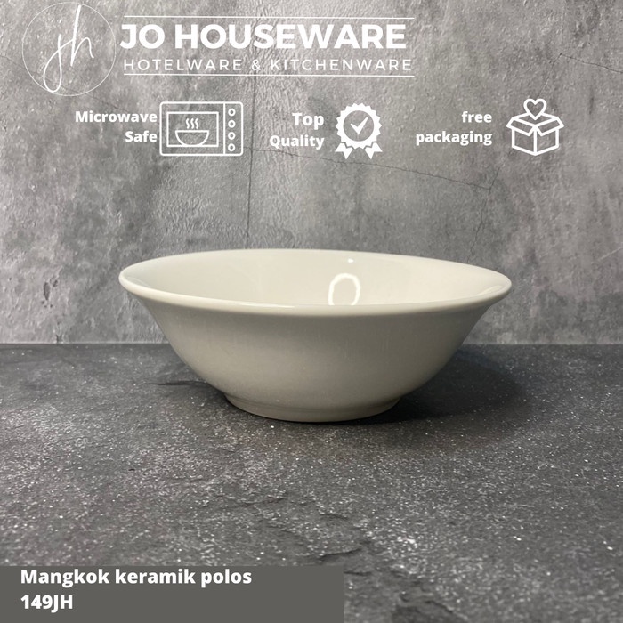 Jual SET 2 PCS Mangkok bakso keramik putih polos hotelware / Mangkok ...