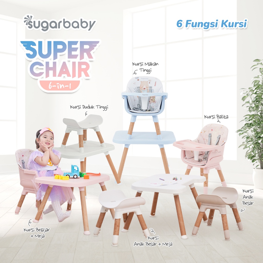 Jual Sugar Baby Super Chair 6in1 (Kursi Makan Bayi) Shopee Indonesia