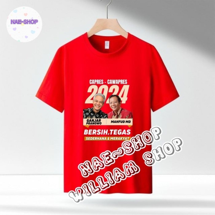 Jual Kaos Capres Cawapres Ganjar Pranowo Mahfud Md Kaos Presiden 2024