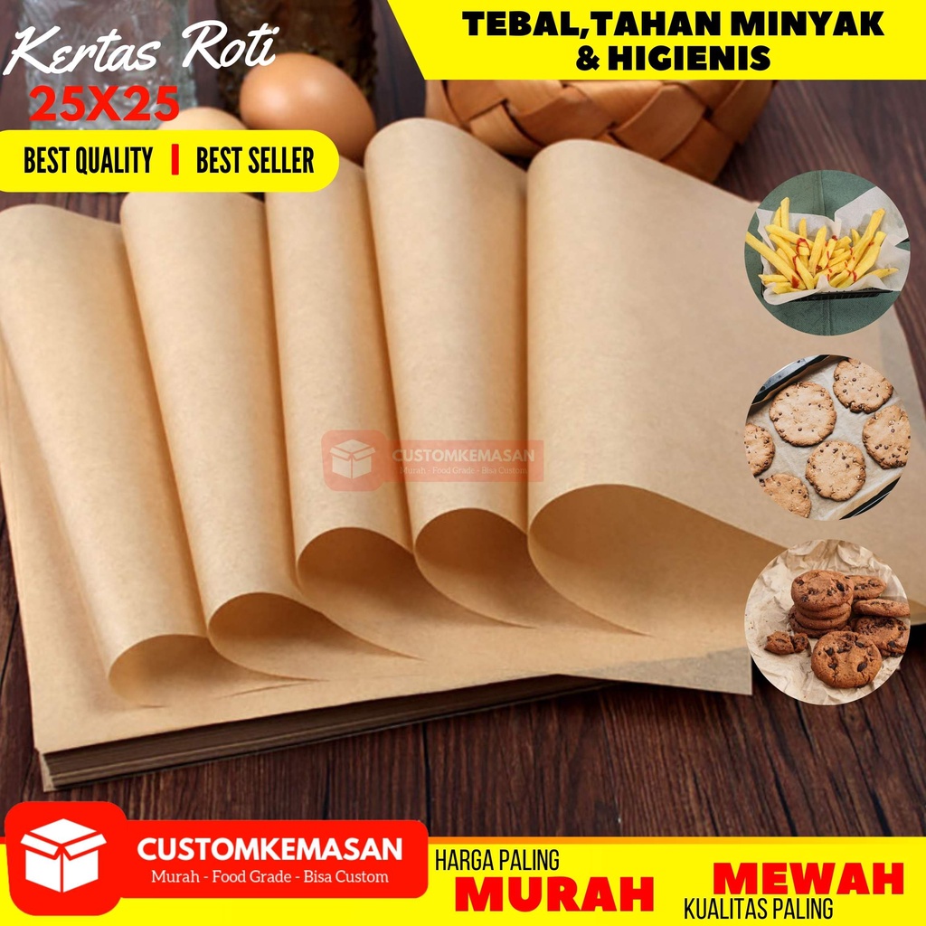 Jual Kertas Roti / Kertas Kebab / Kertas Burger / Kertas Makanan ukuran ...