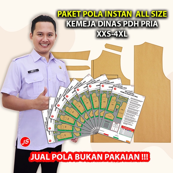 Jual Paket Pola Instan All Size Kemeja Dinas PDH Pria | Pola Semua ...