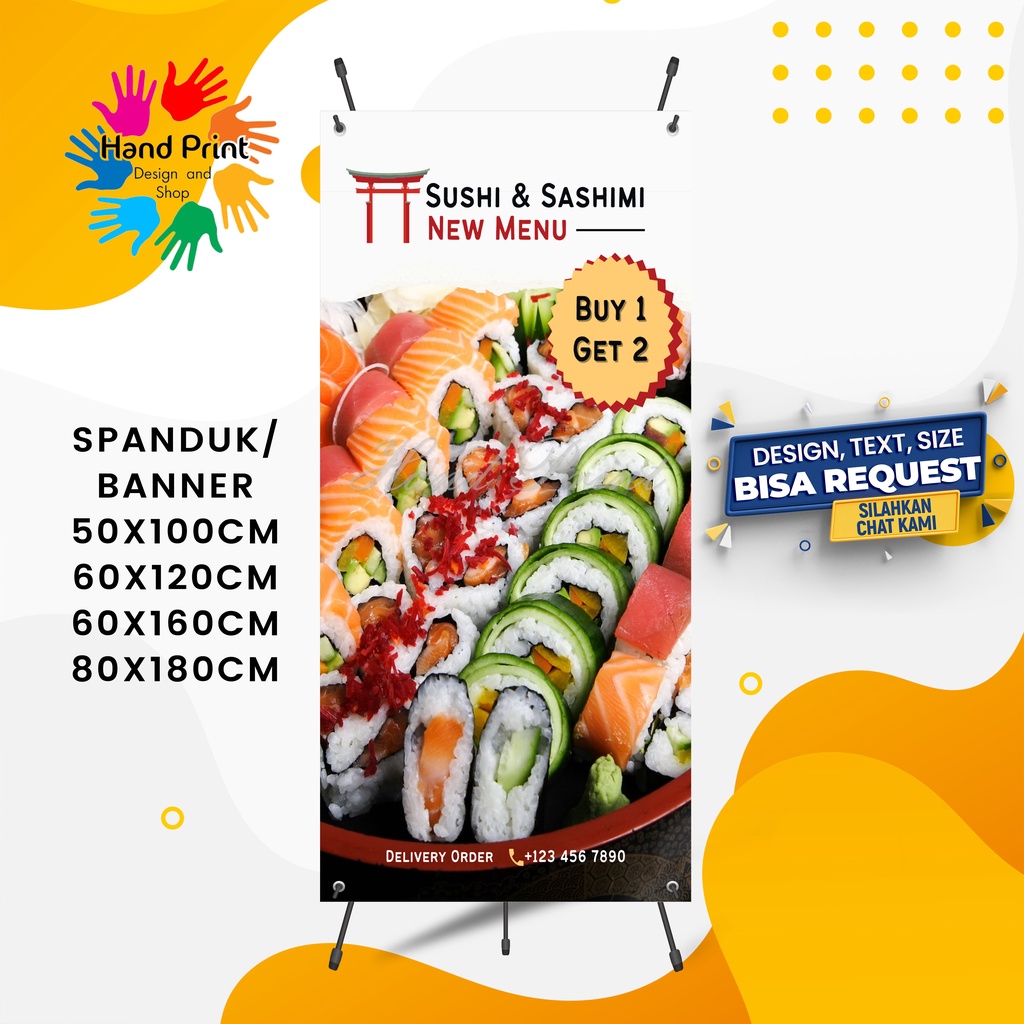 Jual Spanduk Banner Mmt Kimbab Dan Sushi Makanan Jepang Jajanan Seafood Jalanan Shopee Indonesia 