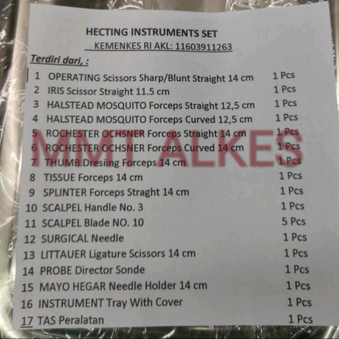 Jual HECTING SET INSTRUMEN SET PERAWATAN LUKA MARWA ORI | Shopee Indonesia