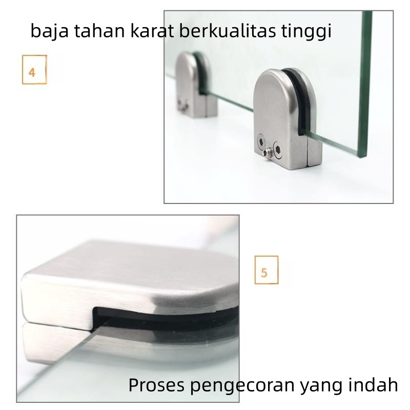 Jual Ketebalan 8-12mm Glass Clip Klem Railing Tiang Balkon Penjepit ...