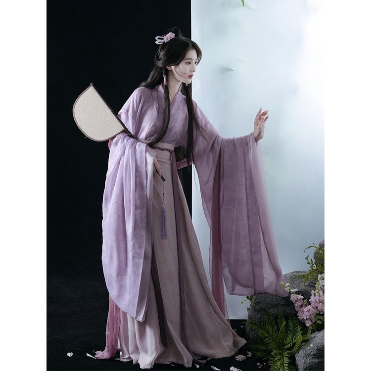 Chinese Hanfu-Inspired Printed Skirt Pants