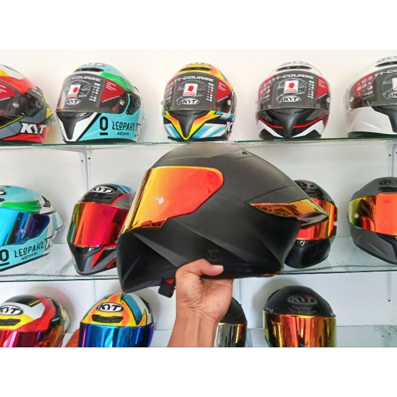 Jual HELM KYT TT COURSE HITAM DOFF/ KYT TTC PAKET GANTENG/HELM KYT TT