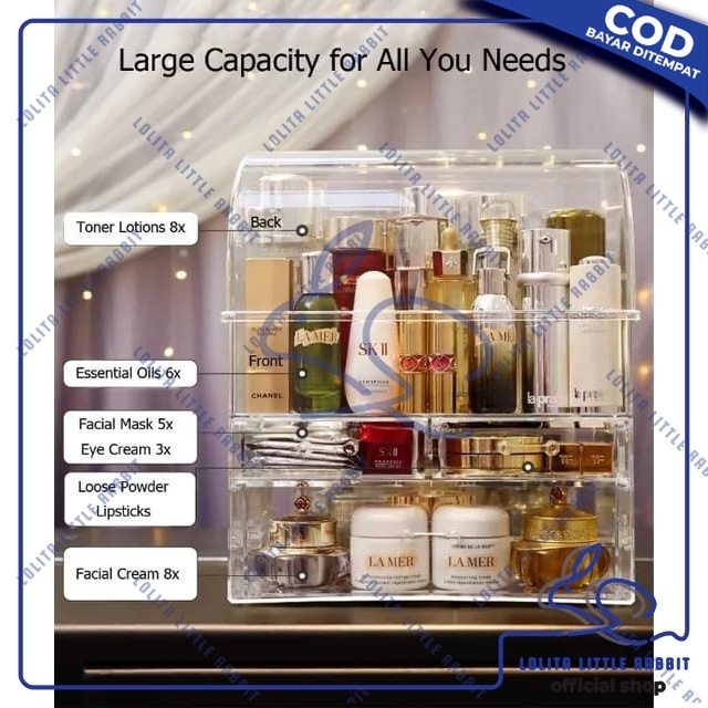 Jual Rak Kosmetik Dengan 4 Laci Anti Debu Acrylic Storage Tempat Make ...