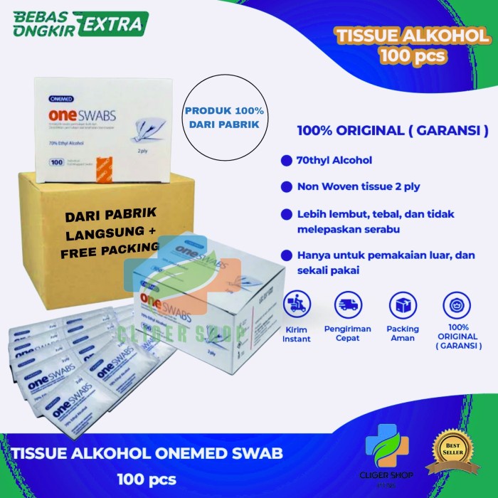 Jual Tissue Alkohol Onemed Swab Isi Pcs Shopee Indonesia