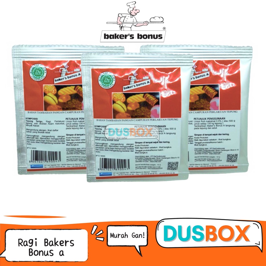 Jual Bread Improver Baker Bonus A Sachet / Bread Improver / Baker Bonus ...