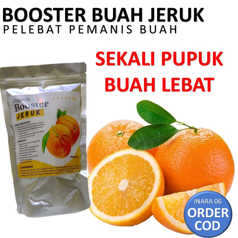 Jual Pupuk Organik 250grm Pelebat Buah Jeruk Tabulampot Pupuk Booster