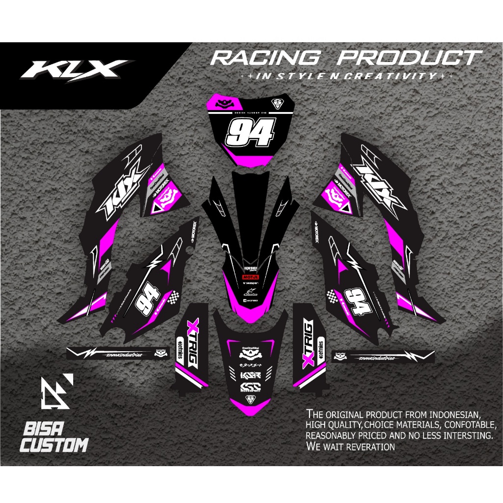 Jual Decal Klx Dtracker Full Body Bisa Custom Ganti Nama Nomor Warna