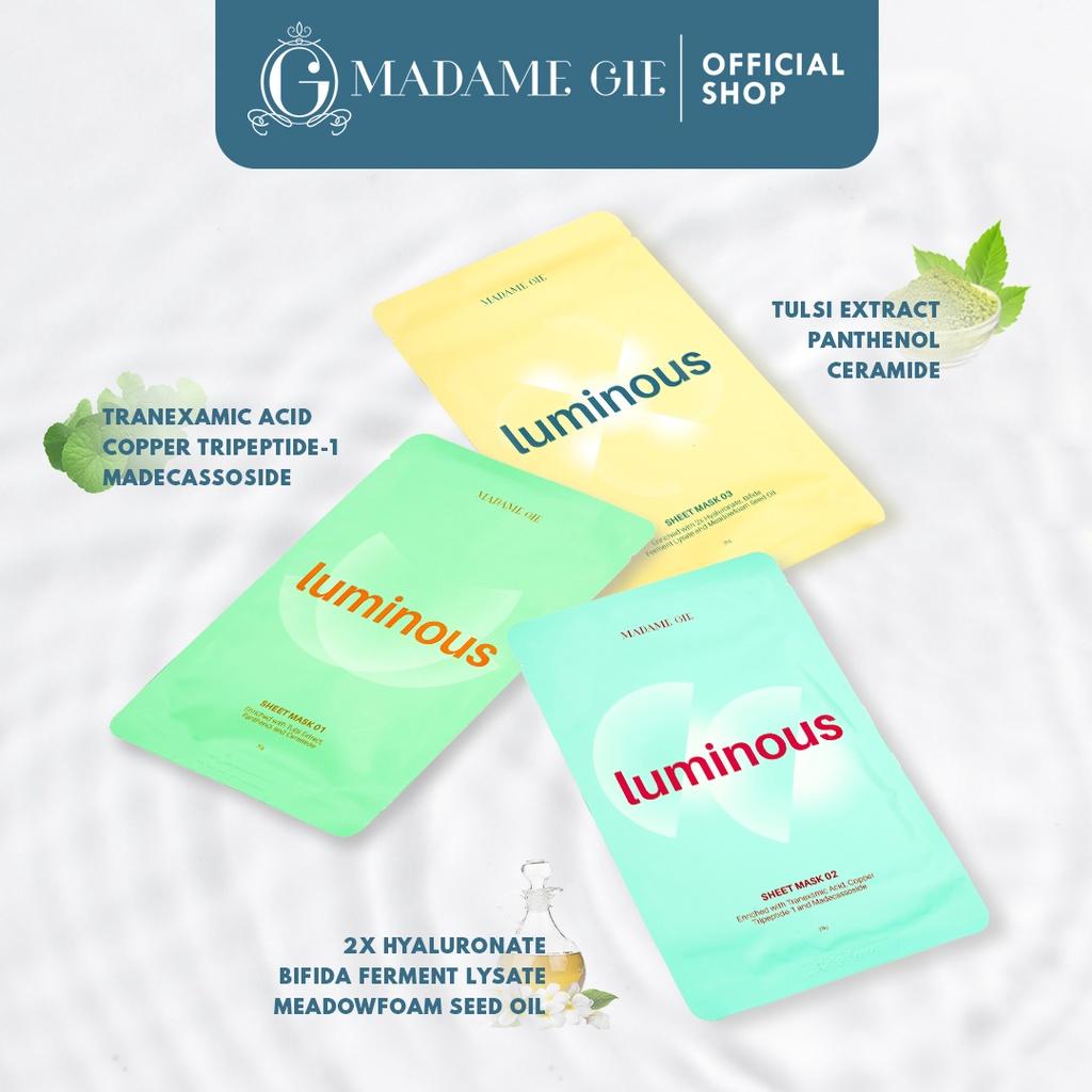 Jual Madame Gie Luminous Sheet Mask Skincare Masker Shopee Indonesia