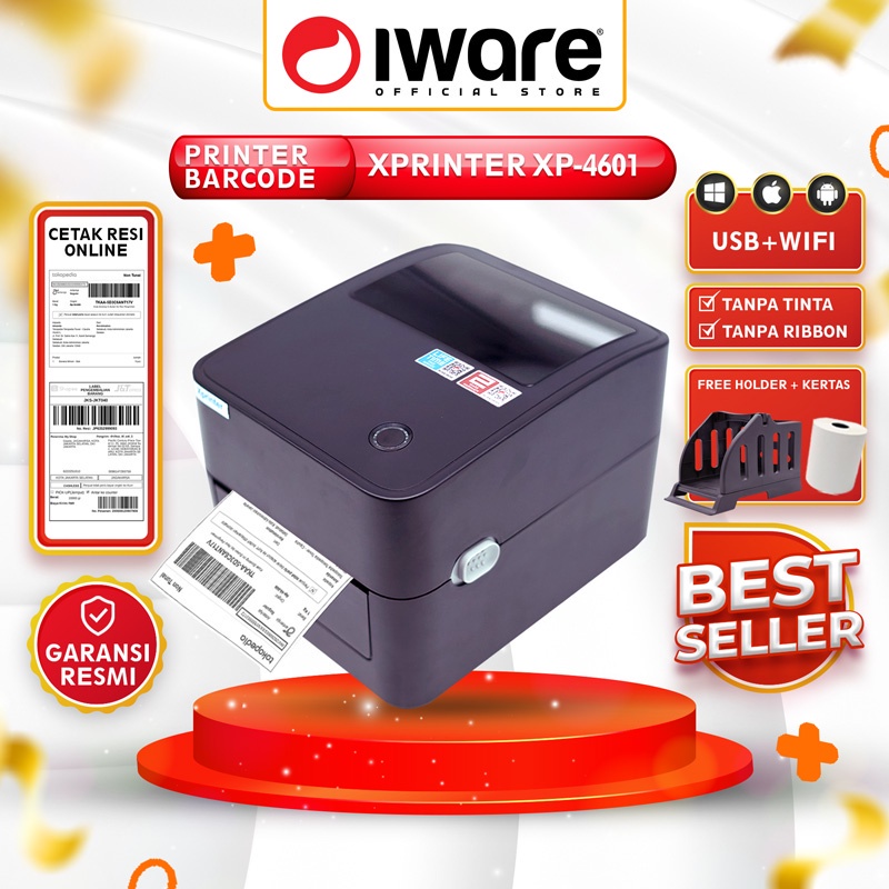 Jual BARCODE PRINTER LABEL USB+WIFI THERMAL XP-4601B | XP-420B SIZE 4 ...