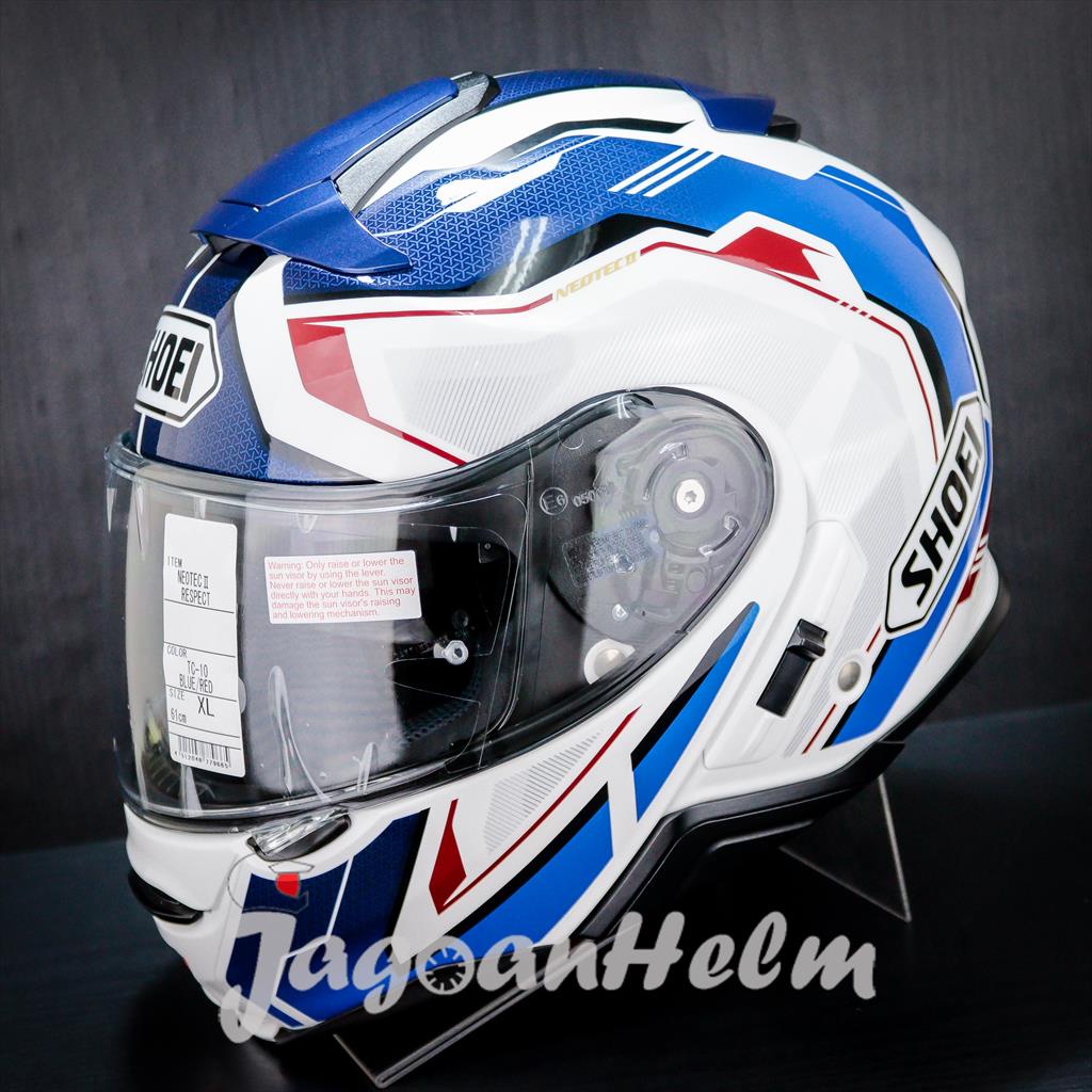 Jual SHOEI HELM NEOTEC RESPECT TC10 BLUE RED MODULAR FLIP UP