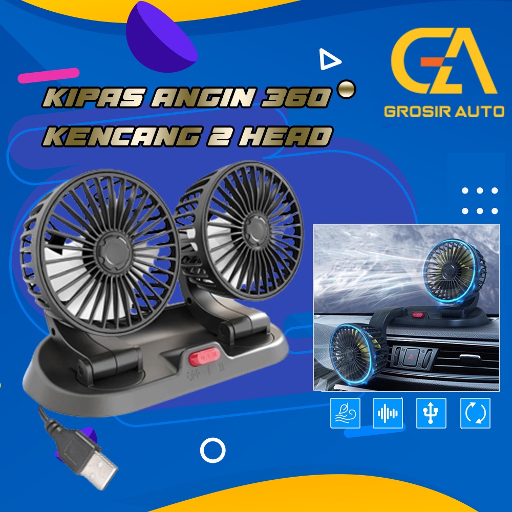 Jual Kipas Angin Mobil Usb Kencang Segar Usb Car Double Fan Premium