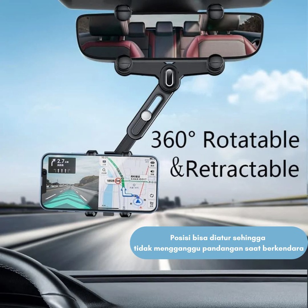 Jual Car Rear View Mirror Phone Holder HP Jepit Kaca Spion Tengah