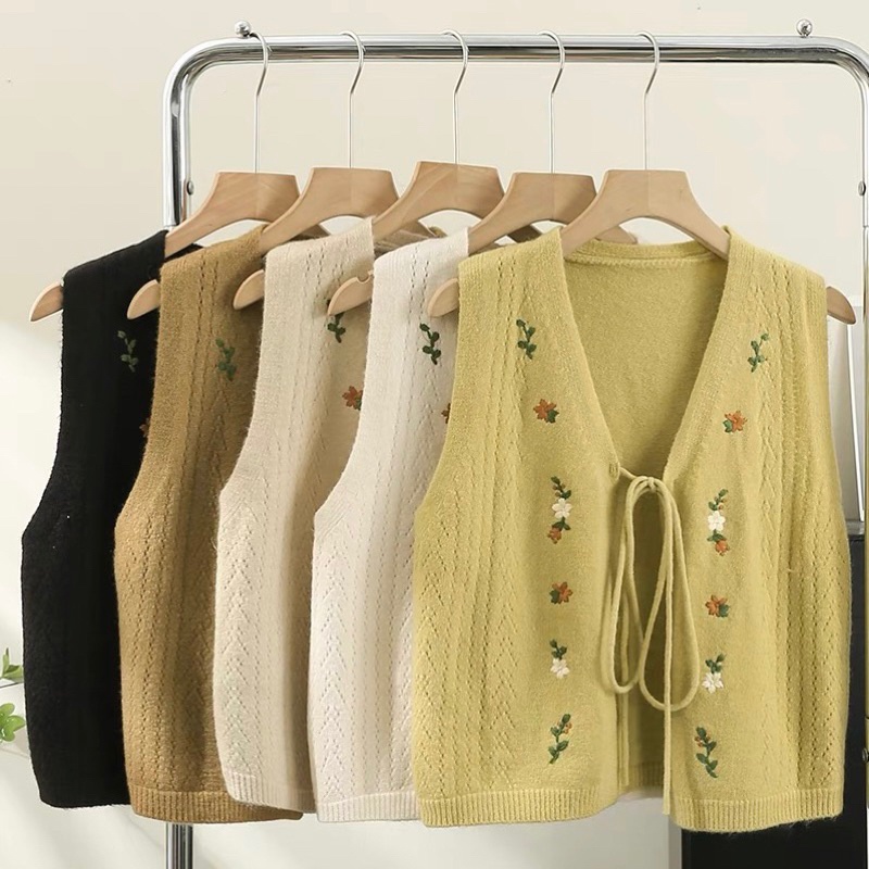 Jual VEST KNIT BORDIR WANITA ROMPI EMBODIERY OUTER WOMEN ATASAN LUAR ...