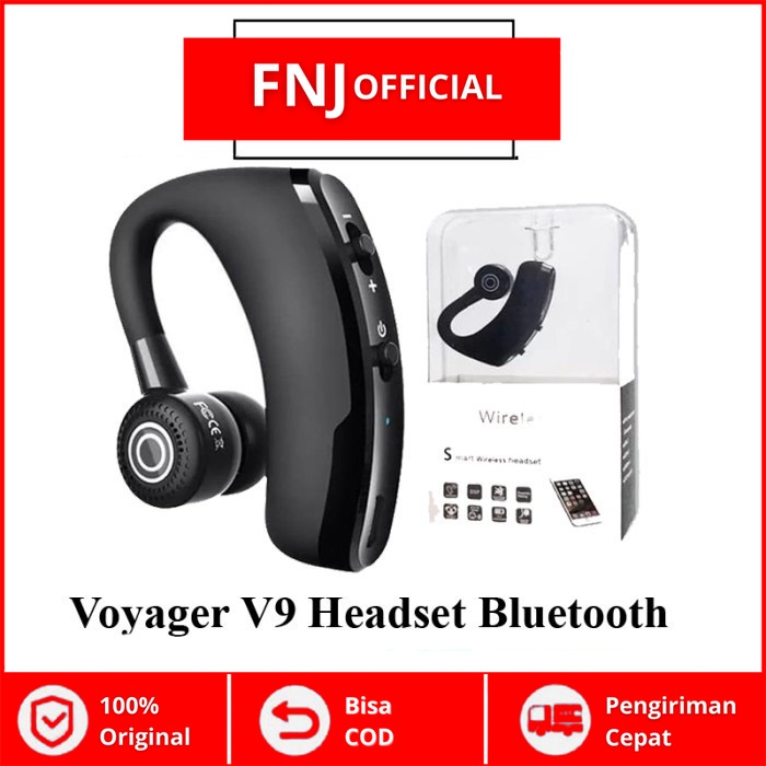 Jual Headset Bluetooth V9 Earphone Bluetooth Android IOS Suara Bass