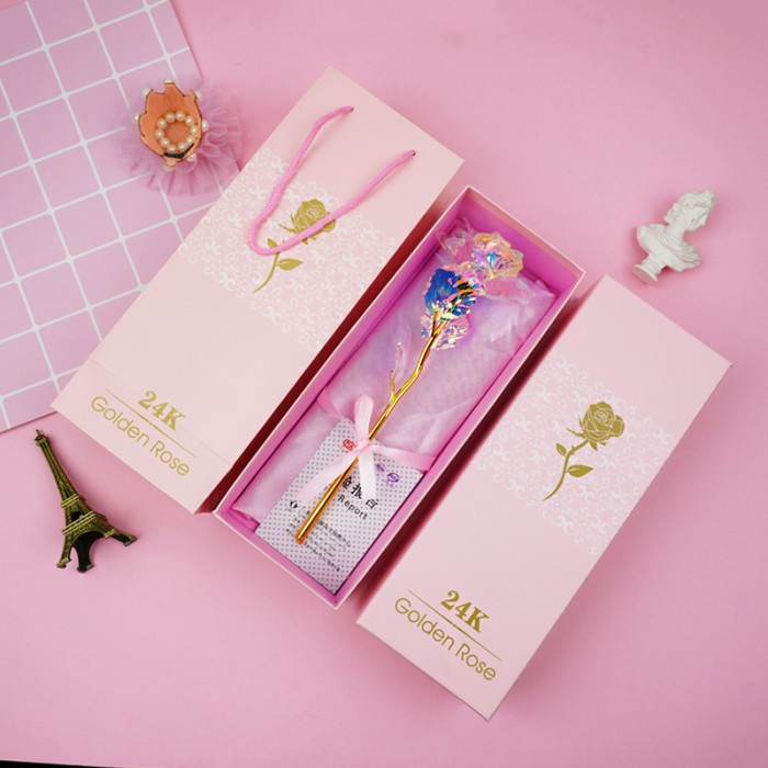 Jual Paket Flower Gift Box Bunga Imitasi Alumunium Rose Hadiah Ulang ...