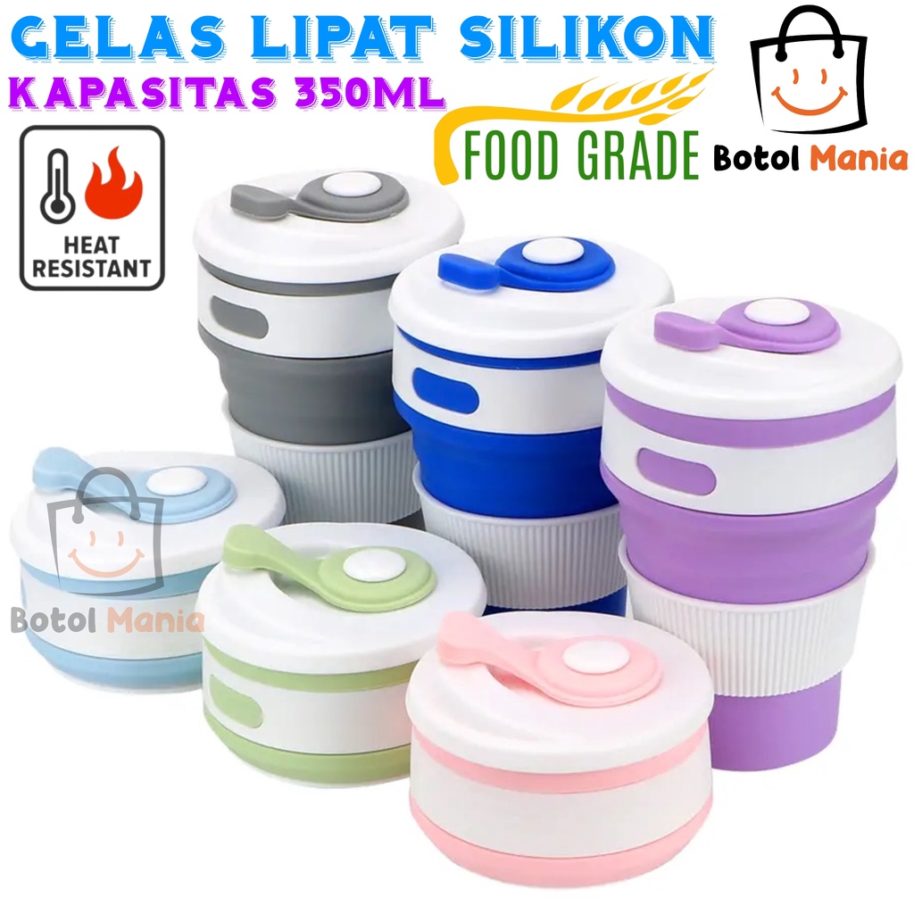 Jual Bm Bt Gelas Lipat Silikon Ml Gelas Lipat Portable Gelas Travel Gelas Lipat