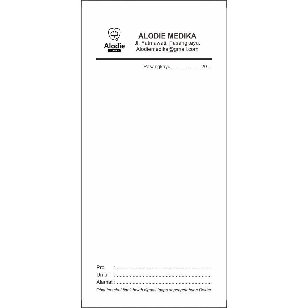 Jual CUSTOM NOTA RESEP UKURAN 1/3 KERTAS A4/F4 1 RIM | Shopee Indonesia
