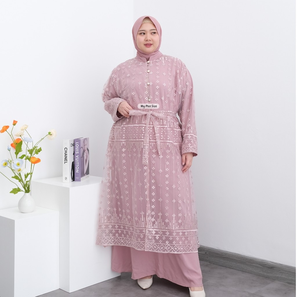 Jual Gamis Outer Brukat Tile Jumbo Wanita 3898, Ld 135 cm & 145 cm ...