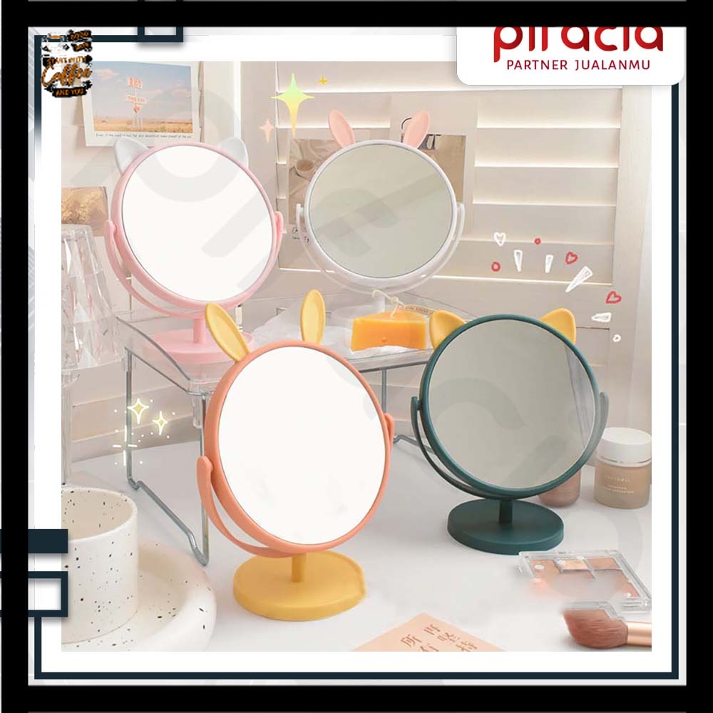 Jual Cermin Kaca Bulat Motif Telinga Kucing Panda Rusa Kaca Rias