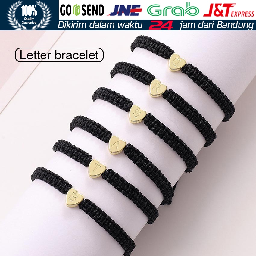 Jual Gelang Inisial Metal / Gelang Alfabet Huruf Emas / Gelang Couple ...