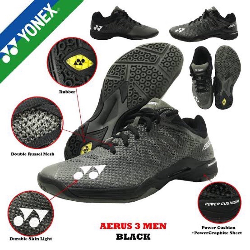 Sepatu yonex sale aerus 3 black