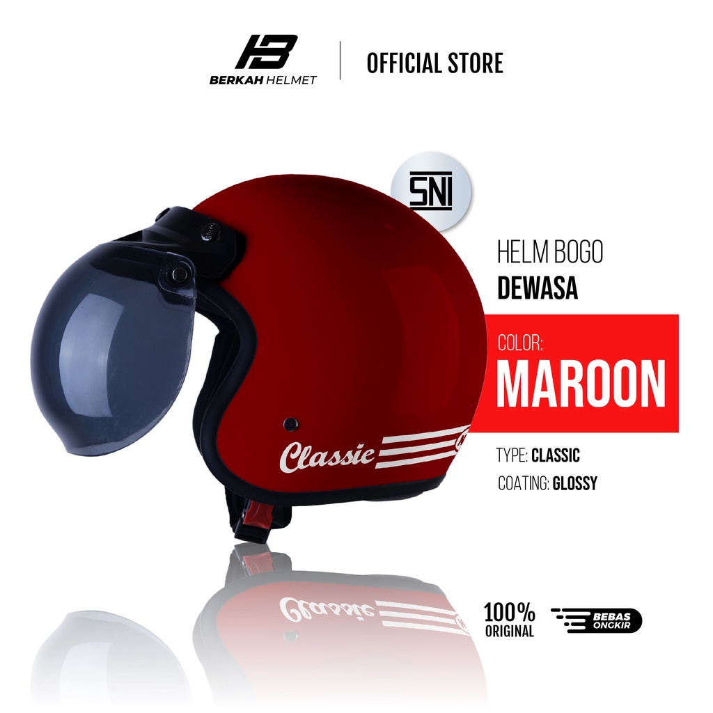 Jual HELM BOGO DEWASA PRIA WANITA HIJAB RETRO CLASSIC HALF FACE VESPA ...
