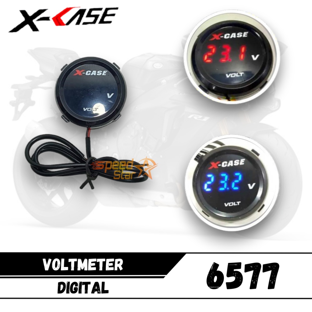 Jual Voltmeter Motor Mini Bulat Anti Air Merk XCase - Mode Digital ...