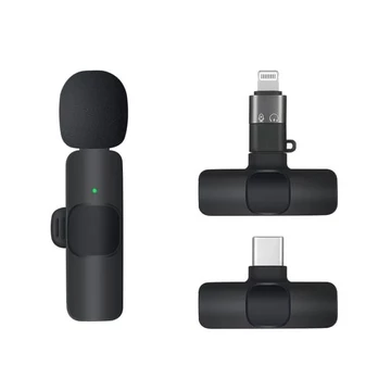 Mikrofon Wireless Lavalier Microphone USB Type C 2.4GHz 2 In 1 2in1 Mikrofon Nirkabel Lavalier