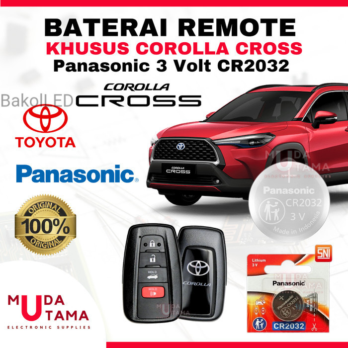 Jual BATERAI REMOTE TOYOTA COROLLA CROSS ORIGINAL PANASONIC CR2032 ...