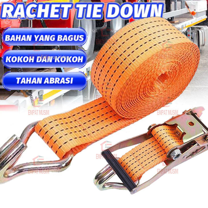 Jual Pengiriman Bebas Cod 10 Ton Tali Kecepatan Ratchet Tie Down 4 Cm