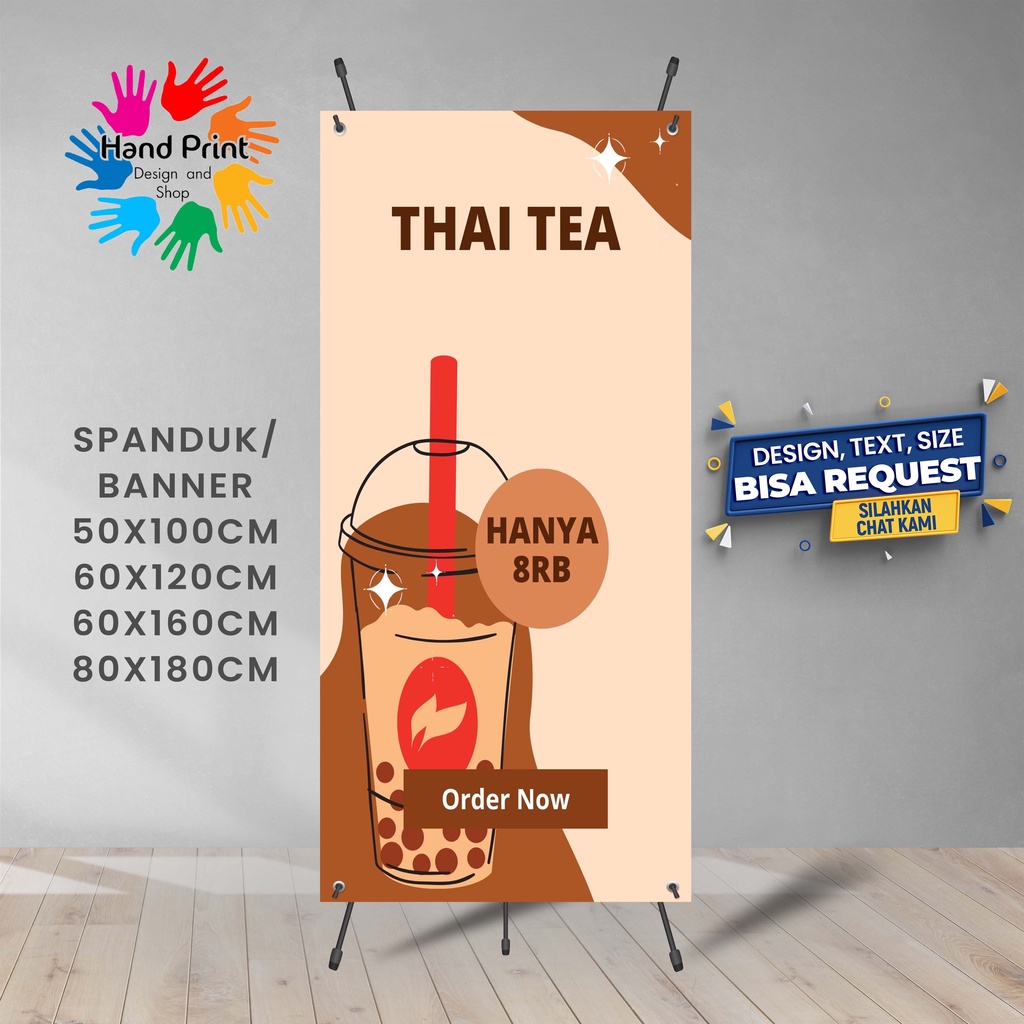 Jual Spanduk Banner Minuman Es Thai Tea Warna Krem 2 60x160 Cm Shopee Indonesia 0545