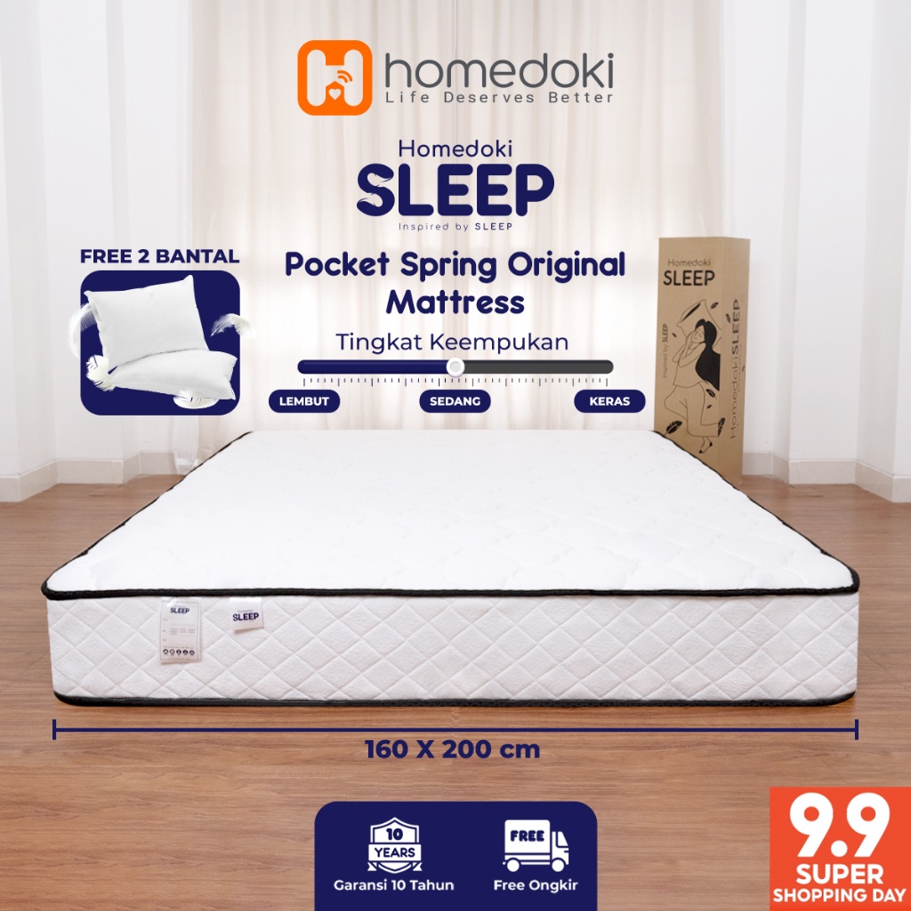 Jual Homedoki Kasur Spring Bed / Matras Kasur / Spring Bed 180x200