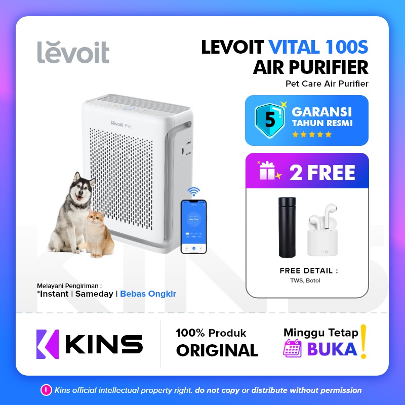 Jual Levoit Vital 100S Pet Care Smart True HEPA Air Purifier USA