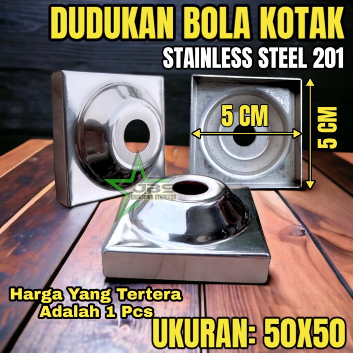 Jual AKS aksesoris stainless dudukan bola kotak 50x50mm | Shopee Indonesia
