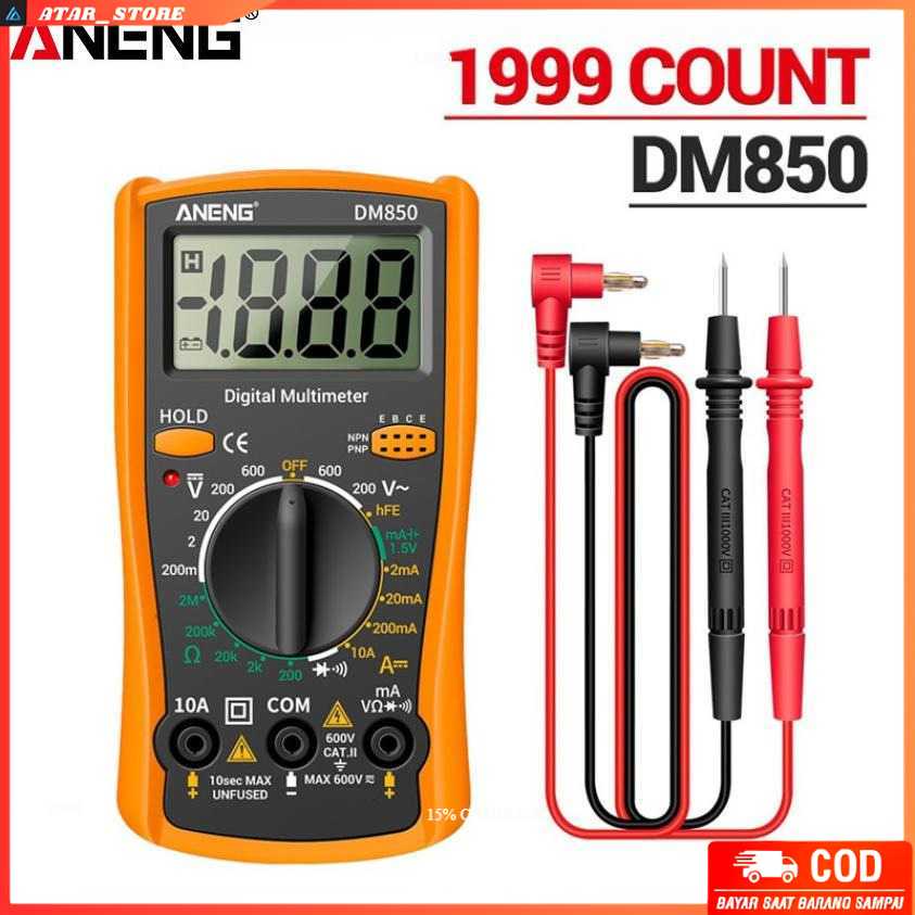 Jual Multimeter Digital Aneng Multitester Varian Merah Kuning | Shopee ...