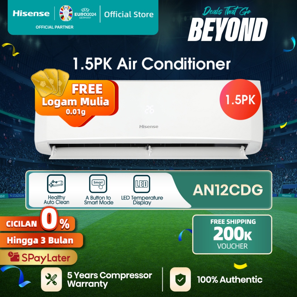 Jual Hisense Ac Air Conditioner Standard 15 Pk 1 12pk An12cdg Indooroutdoor Unit Only 0994