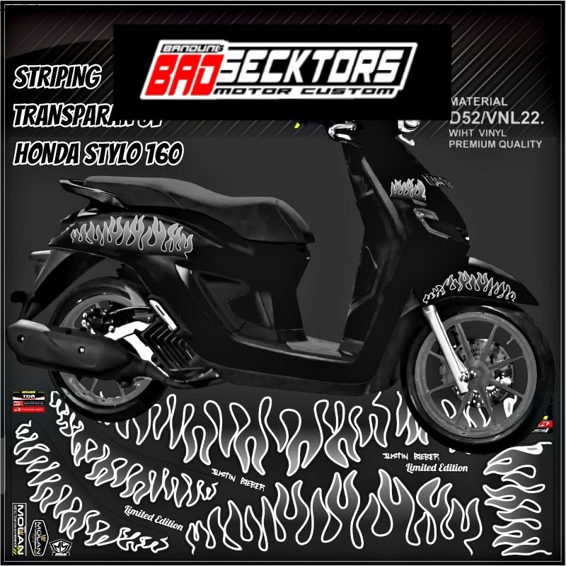 Jual Decal Sticker Striping Variasi Transparan Uv Honda Stylo 160 Api ...