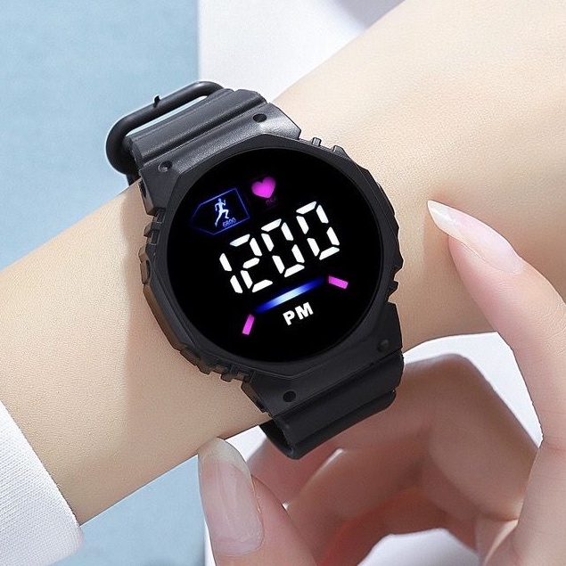 Jual WBS Jam Tangan LED Digital Pria Wanita Rubber Electronic Fashion Couple Anak Remaja Premium